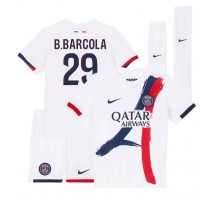 Paris Saint-Germain Bradley Barcola #29 Koszulka Wyjazdowa dzieci 2025-26 Krótki Rękaw (+ krótkie spodenki)